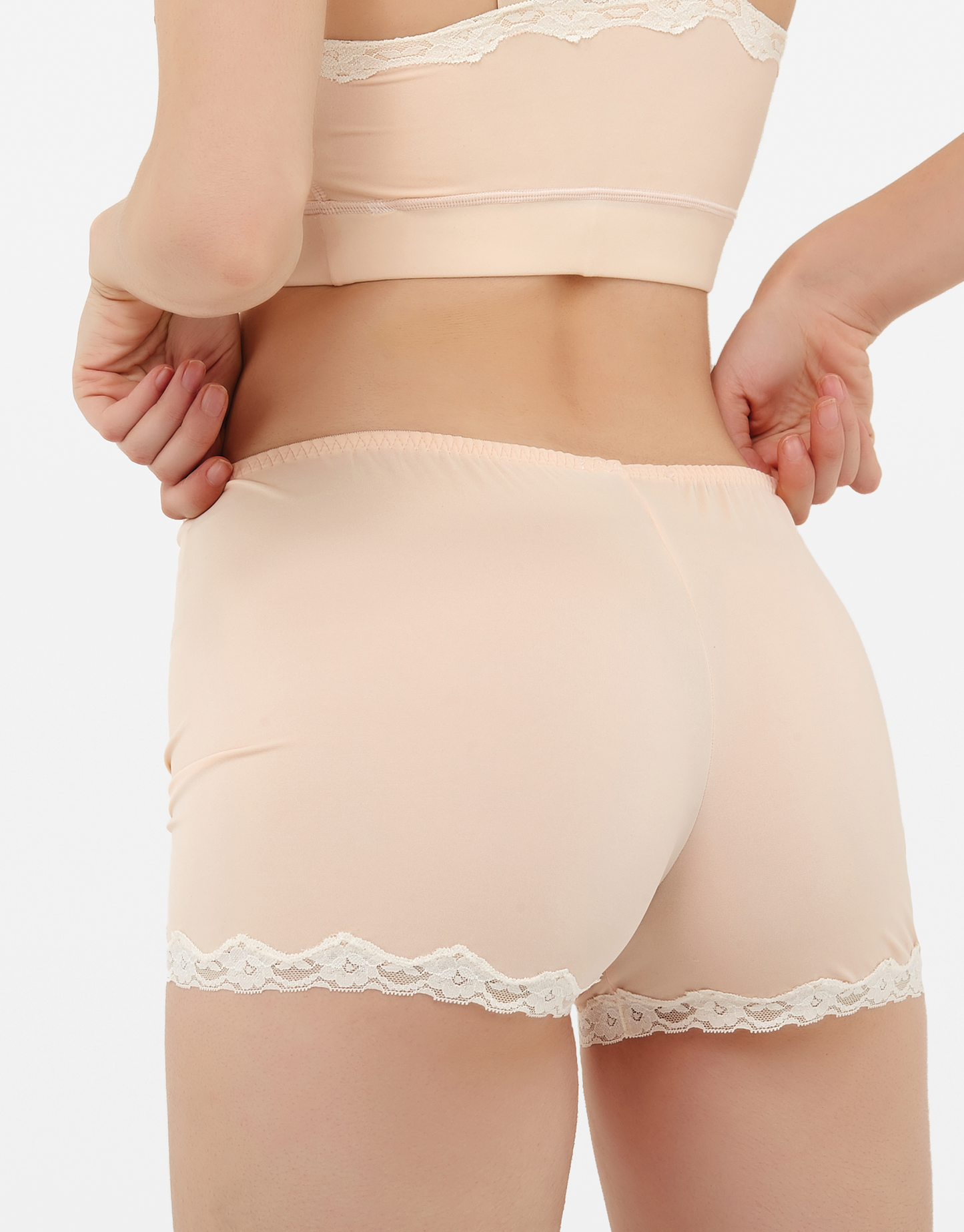 Microfibre Boyshort Panty with Water Lace